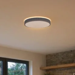 Lindby Smart LED-Deckenlampe Elmor Ø 39 cm grau RGB CCT