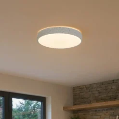 Lindby Smart LED-Deckenlampe Elmor Ø39cm grau RGB CCT Tuya