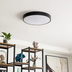 Lindby Smart LED-Deckenlampe Innes schwarz 48cm RGB CCT Tuya