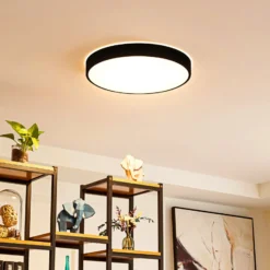 Lindby Smart LED-Deckenlampe Innes schwarz 48cm RGB CCT Tuya