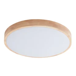 Lindby Smart LED-Deckenleuchte Innes Holz Ø51cm RGB CCT Tuya