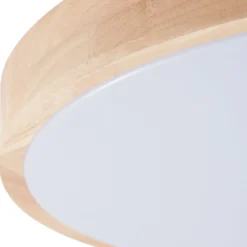 Lindby Smart LED-Deckenleuchte Innes Holz Ø51cm RGB CCT Tuya