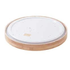 Lindby Smart LED-Deckenleuchte Innes Holz Ø51cm RGB CCT Tuya