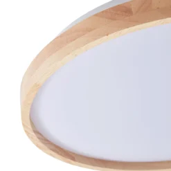 Lindby Smart LED-Deckenleuchte Mirren Holz Ø49,5cm CCT Tuya