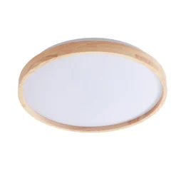 Lindby Smart LED-Deckenleuchte Mirren Holz Ø49,5cm CCT Tuya