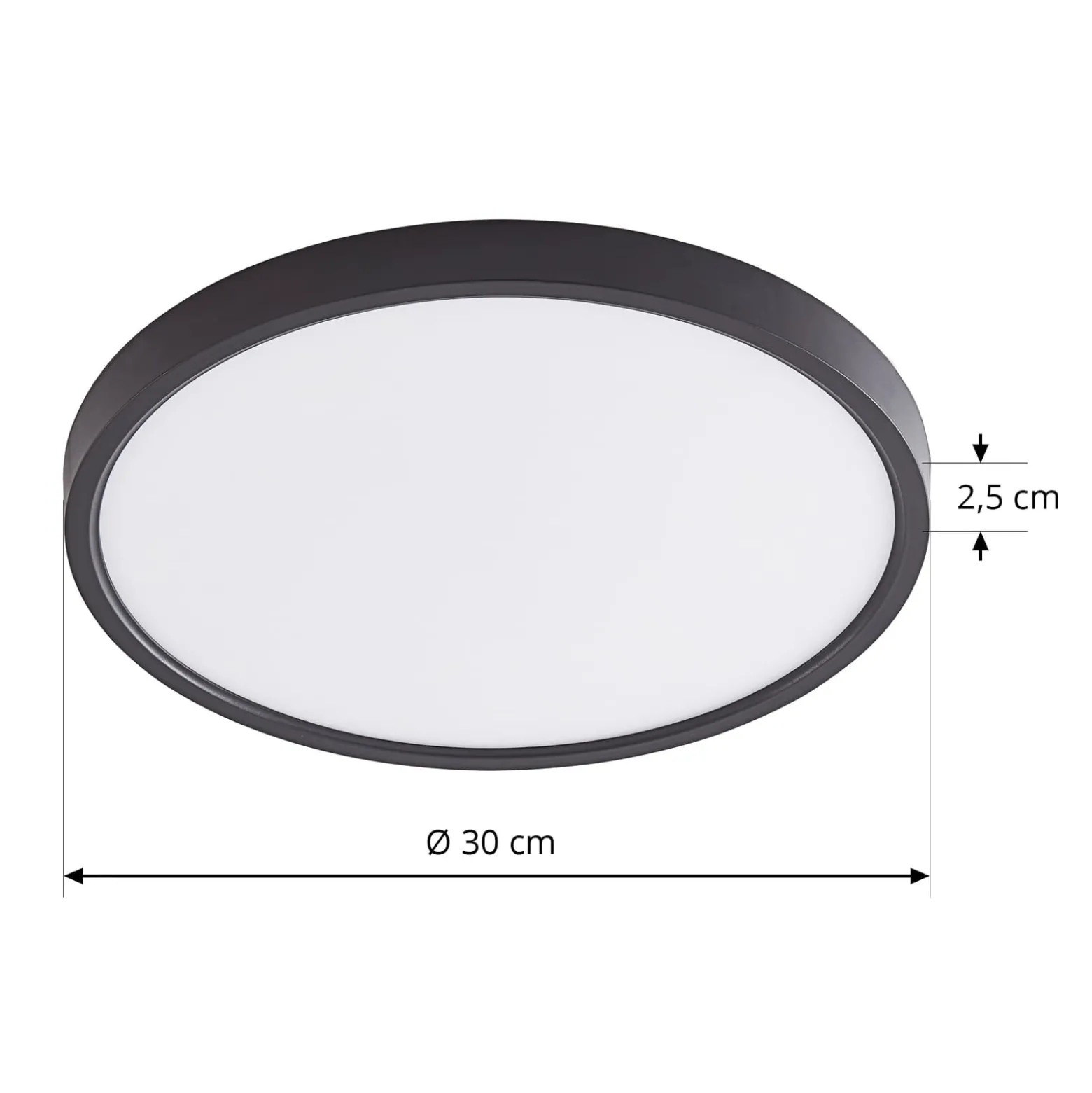 Lindby Smart LED-Deckenleuchte Pravin, Ø 30 cm, CCT, schwarz