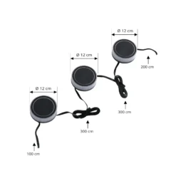 Lindby Smart LED-Erdspießleuchte Kyren, CCT, RGB, Tuya, 3er