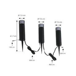 Lindby Smart LED-Sockelleuchte Kaelo, CCT, RGB, Tuya, 3er