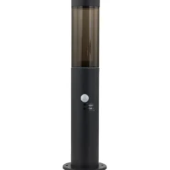 Lindby Sockellampe Statius, anthrazit, Eisen, Sensor, 45 cm