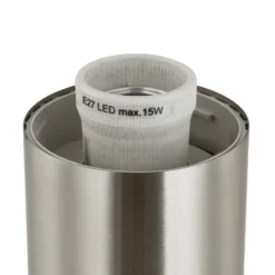 Lindby Sockellampe Statius, silber, Edelstahl, Sensor, 45 cm