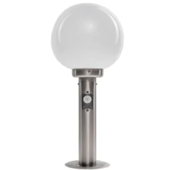 Lindby Sockellampe Vedran, 45 cm, Edelstahl, Sensor