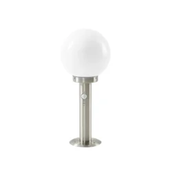 Lindby Sockellampe Vedran, 45 cm, Edelstahl, Sensor