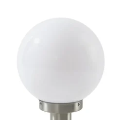 Lindby Sockellampe Vedran, 45 cm, Edelstahl, Sensor