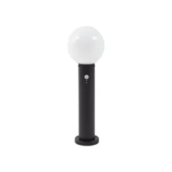 Lindby Sockelleuchte Dangan, schwarz/opal 60cm, Glas, Sensor