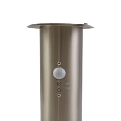 Lindby Sockelleuchte Hanja, Sensor, Edelstahl, Ø 11,7 cm
