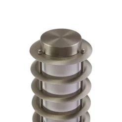 Lindby Sockelleuchte Hanja, Sensor, Edelstahl, Ø 11,7 cm