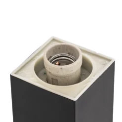 Lindby Sockelleuchte Honula, 45 cm, dunkelgrau, IP44, E27