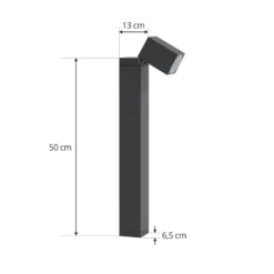 Lindby Sockelleuchte Othil, 50 cm hoch, anthrazit, Metall