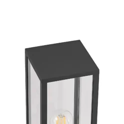 Lindby Sockelleuchte Peldar, anthrazit/klar, Höhe 40cm, Glas