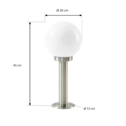 Lindby Sockelleuchte Vedran, Höhe 45 cm, PMMA, Edelstahl