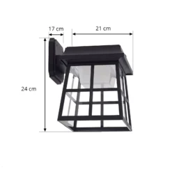 Lindby Solar-LED-Wandleuchte Latarka, Höhe 24 cm, Sensor