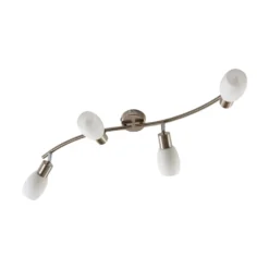 Lindby Strahler Arda, 70 cm, 4-flammig, nickel, Glas, E14