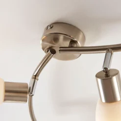 Lindby Strahler Arda, 70 cm, 4-flammig, nickel, Glas, E14