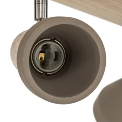 Lindby Strahler Filiz, 4-flammig, 77 cm, Holz, Beton, E14