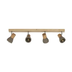 Lindby Strahler Filiz, 4-flammig, 77 cm, Holz, Beton, E14
