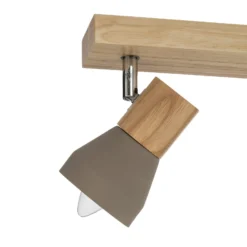 Lindby Strahler Filiz, 4-flammig, 77 cm, Holz, Beton, E14
