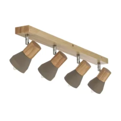 Lindby Strahler Filiz, 4-flammig, 77 cm, Holz, Beton, E14