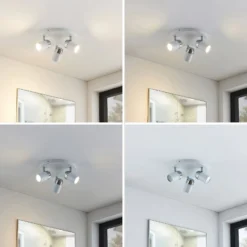 Lindby Strahler Kardo, Rondell, 3-flg., weiß, Metall, IP44