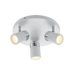 Lindby Strahler Kardo, Rondell, 3-flg., weiß, Metall, IP44