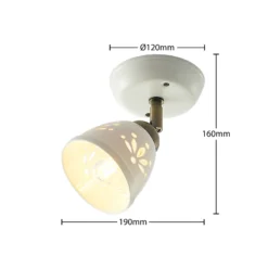 Lindby Strahler Sanrike, Höhe 16 cm, 1-flg., weiß, Keramik