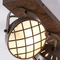 Lindby Strahler Tamin, 48 cm, rostfarben, 3-flammig, Glas