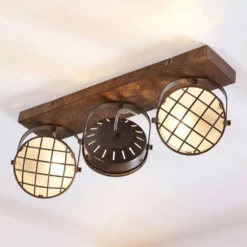 Lindby Strahler Tamin, 48 cm, rostfarben, 3-flammig, Glas
