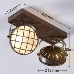 Lindby Strahler Tamin, rostfarben, 2-flammig, Glas, G9
