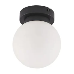 Lindby Tavino Deckenleuchte, Kugelschirm, schwarz