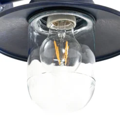 Lindby Wandleuchte Eloretta, schwarz/blau, Stahl, IP44, E27