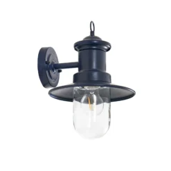 Lindby Wandleuchte Eloretta, schwarz/blau, Stahl, IP44, E27