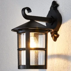 Lindby Wandleuchte Florentine, 35 cm, rostfarben, Alu, IP44