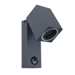 Lindby Wandleuchte Othil, Sensor, anthrazit, Metall, IP44