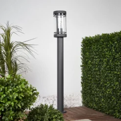 Lindby Wegelampe Djori, 80 cm, anthrazit, Edelstahl, E27