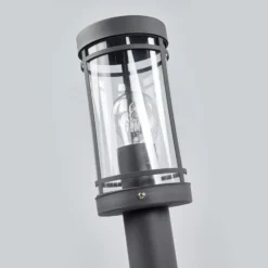 Lindby Wegelampe Djori, 80 cm, anthrazit, Edelstahl, E27