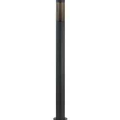 Lindby Wegelampe Statius, anthrazit/klar, Eisen, 100 cm