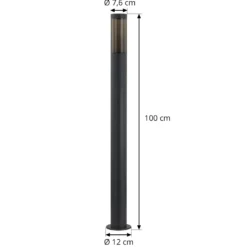 Lindby Wegelampe Statius, anthrazit/klar, Eisen, 100 cm