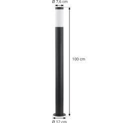 Lindby Wegelampe Statius, anthrazit/opal, Eisen, 100 cm