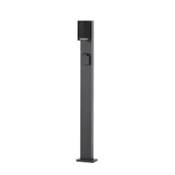 Lindby Wegeleuchte Enerio, schwarz, Steckdose, 80 cm, GU10