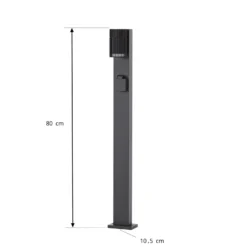 Lindby Wegeleuchte Enerio, schwarz, Steckdose, 80 cm, GU10