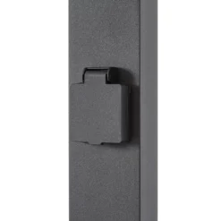 Lindby Wegeleuchte Enerio, schwarz, Steckdose, 80 cm, GU10
